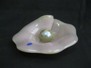 16163/9567 Дек.изделие "Ракушка с жемч.", Цв.пудра