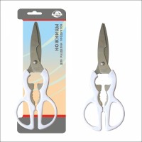 AN60-33 Ножницы кухонные (белые ручки)