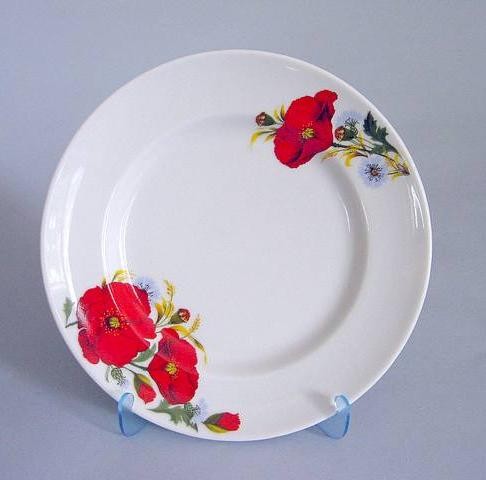 ф0183/2 Тарелка мелкая 200 мм. "Маки красные"