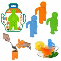 GM11-45 Ситечко для чая силик. "Человечек" 3цв