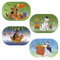 FJ88-345 Салфетка "Собака на празднике" 39*25 см.